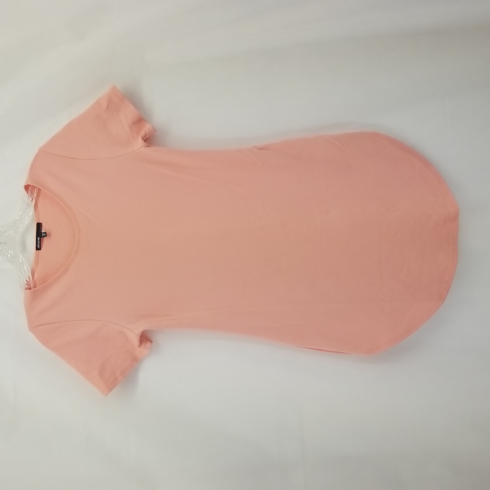 LOVE CULTURE Pinky Peach Short Sleeve Rayon T-Shirt Dress